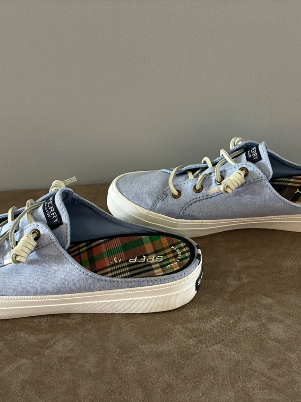 Women's Sperry Top-Sider Crest Vibe Sneaker Mule Blue Canvas - Picture 3 of 6